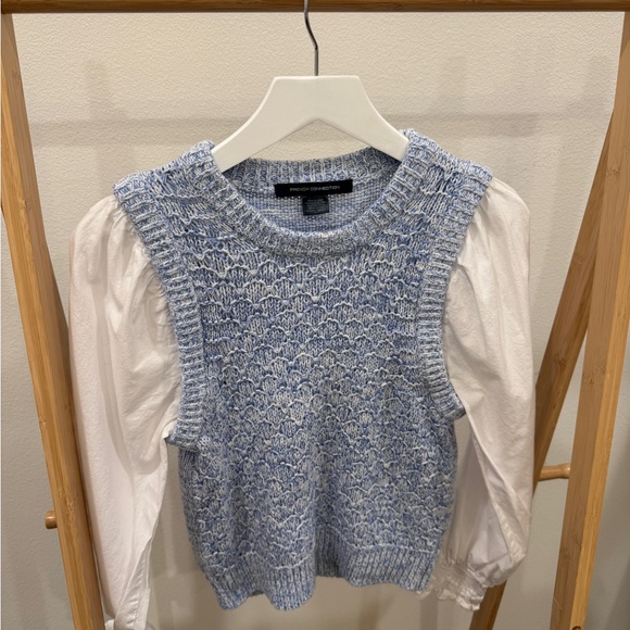 French Connection Light Blue Knit Sweater - Picture 4 of 7
